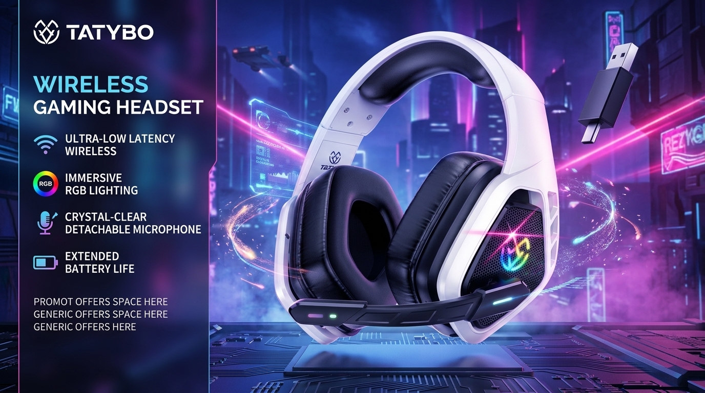 Wireless Headset with Microphone Bluetooth Headset for Work and Calls